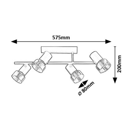Rabalux - Bevestigde hanglamp 4xE14/15W/230V