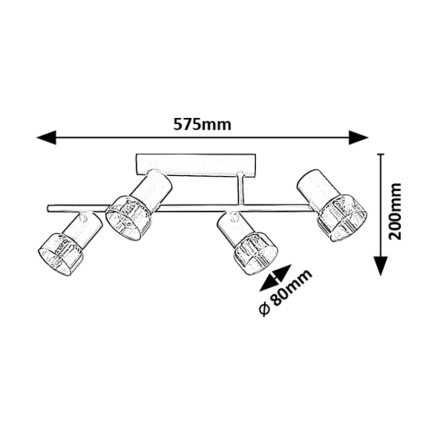 Rabalux - Bevestigde hanglamp 4xE14/15W/230V