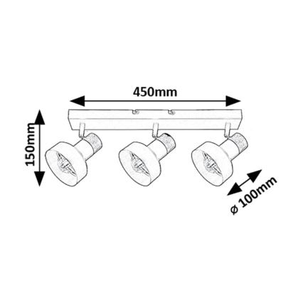 Rabalux - Spot 3xE14/15W/230V