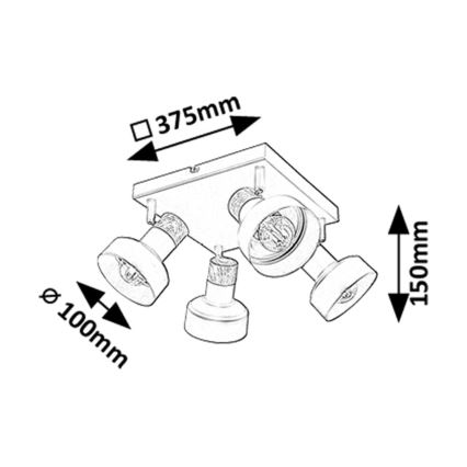 Rabalux - Spot 4xE14/15W/230V