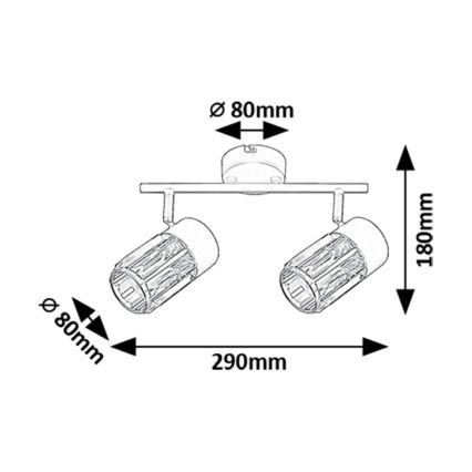 Rabalux - Spot 2xE14/15W/230V