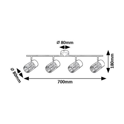 Rabalux - Spot 4xE14/15W/230V