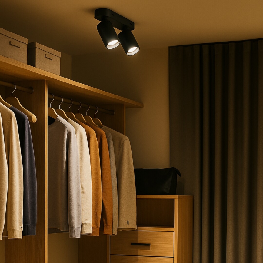 Rabalux - Plafondspot 2xGU10/7W/230V zwart