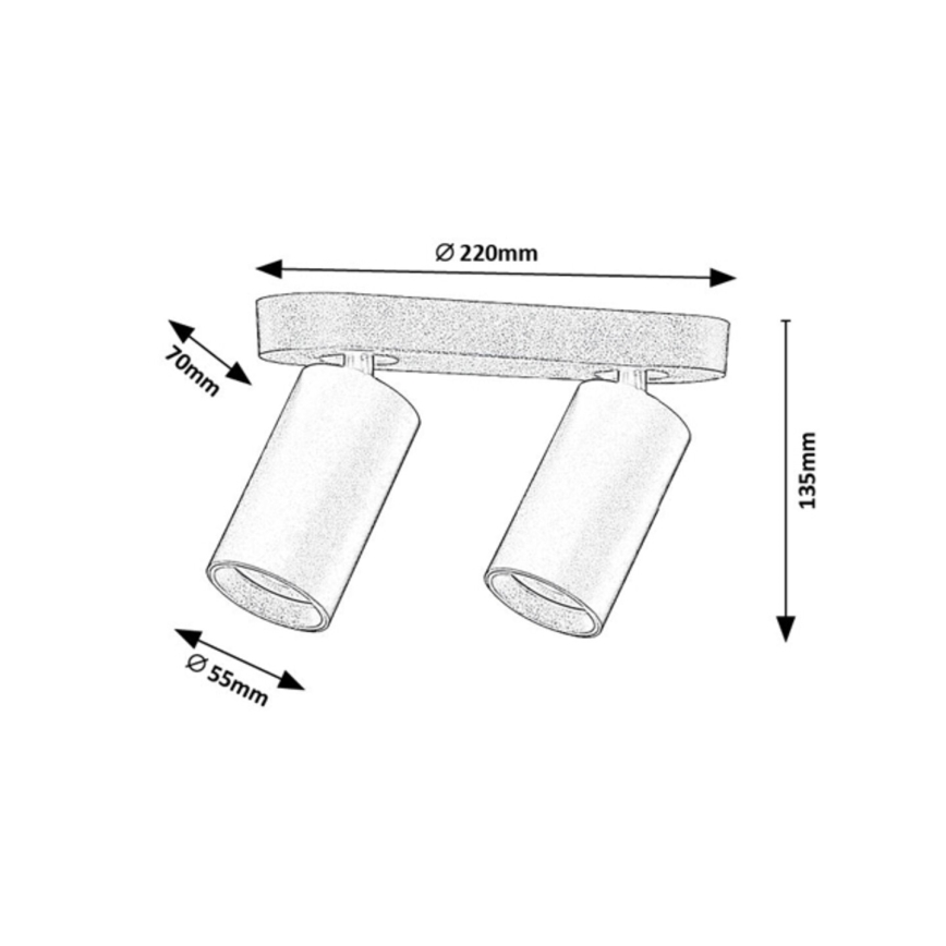 Rabalux - Plafondspot 2xGU10/7W/230V zwart