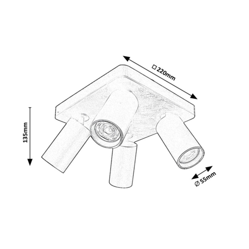 Rabalux - Spot 4xGU10/7W/230V blanc