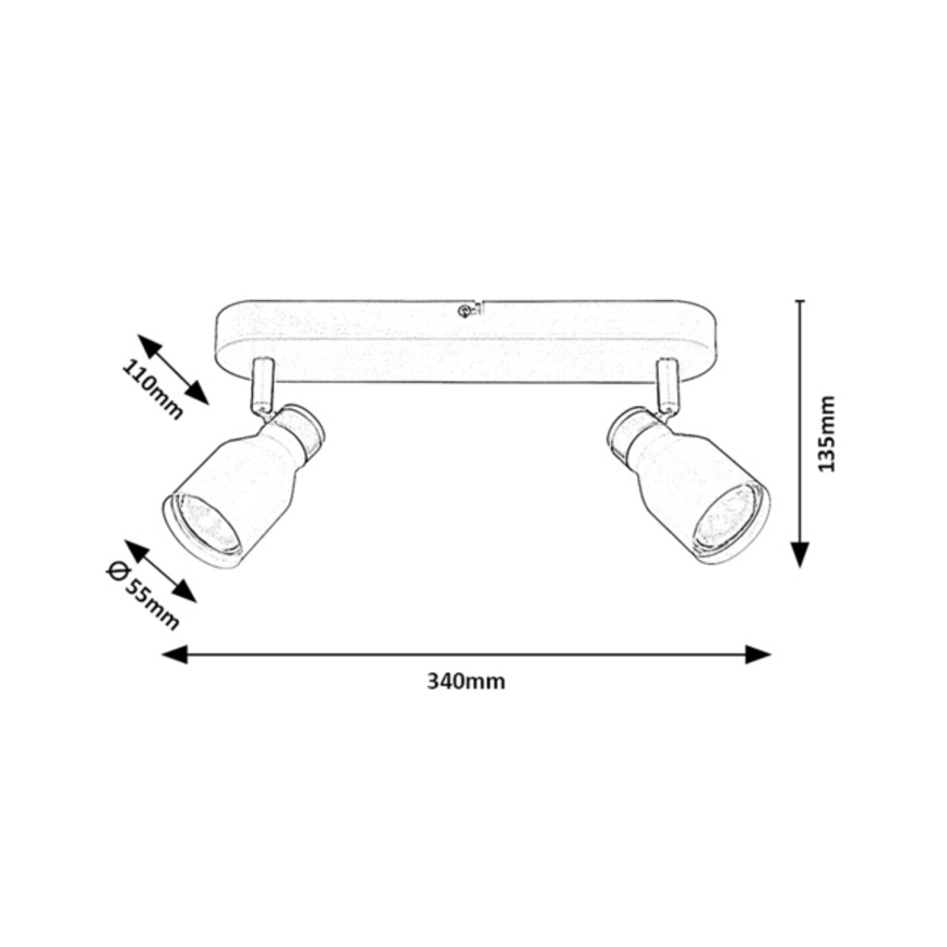 Rabalux - Spotlamp 2xGU10/15W/230V