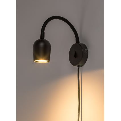 Rabalux - Applique spot murale 1x GU10/15W/230V noire