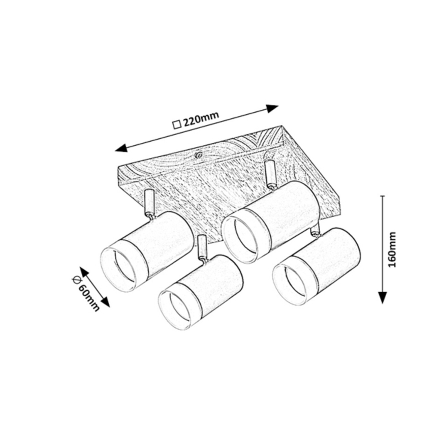 Rabalux - Spot de plafond 4xGU10/5W/230V chêne