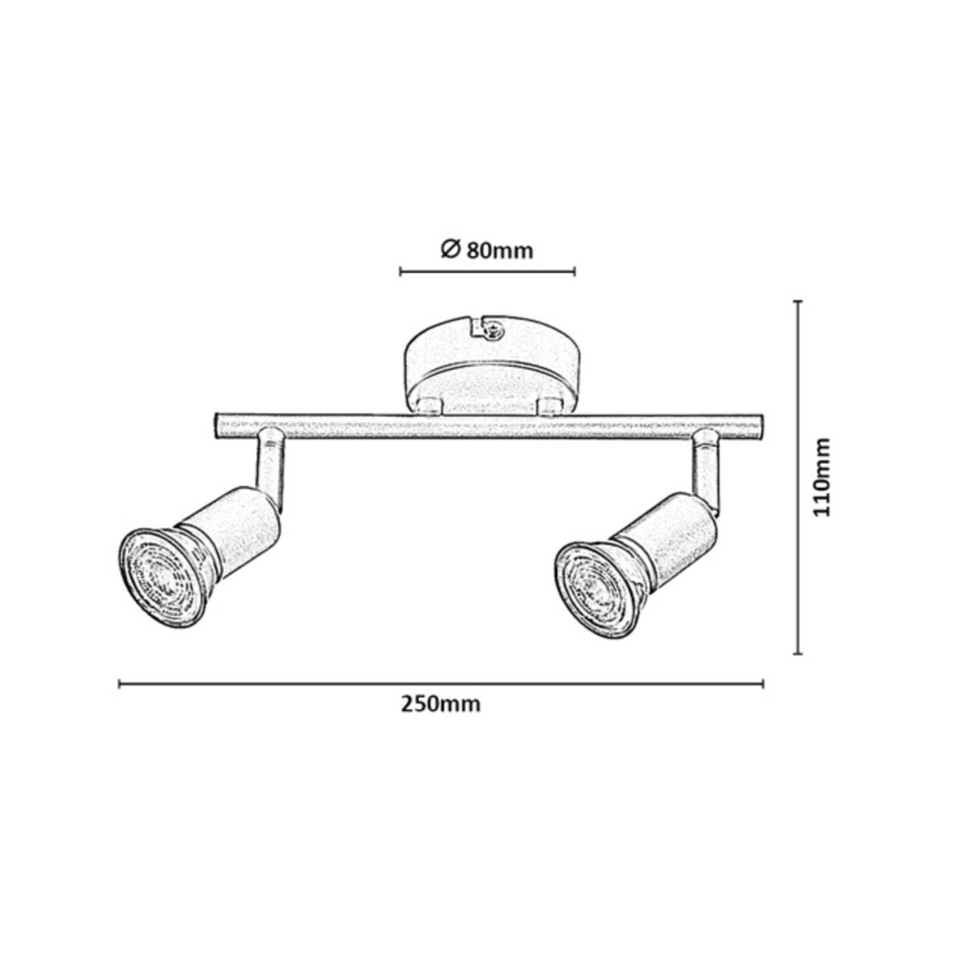 Rabalux - Spot orientable 2xGU10/25W/230V noir