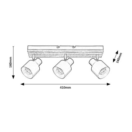 Rabalux - Spotlamp 3xE14/10W/230V