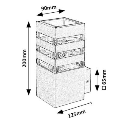 Rabalux - Wandlamp voor buiten 1xE27/12W/230V IP44