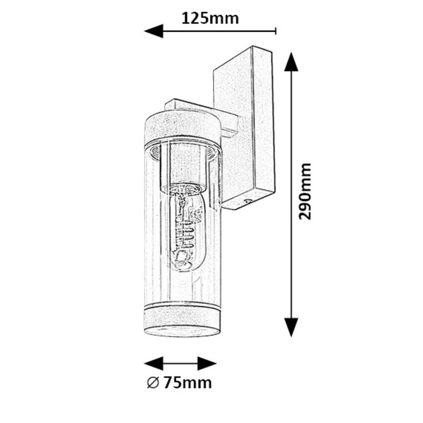 Rabalux - Buitenwandlamp 1xE27/12W/230V IP44