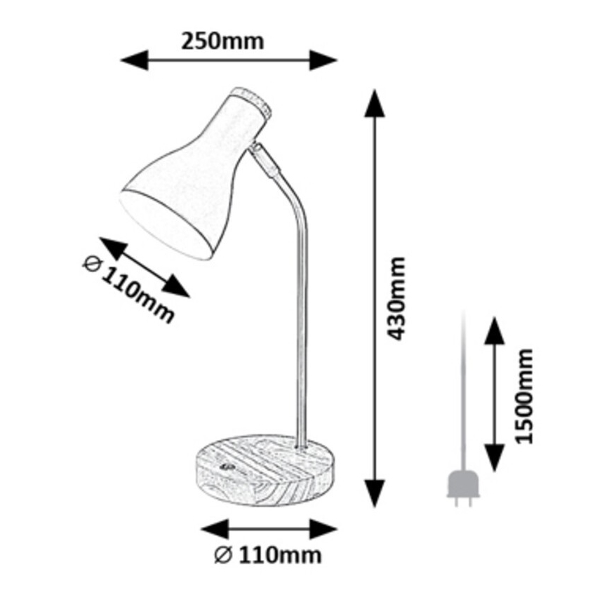 Rabalux - Lampe de table 1xE14/25W/230V hévéa