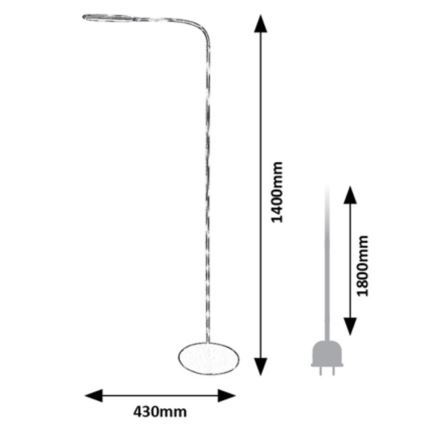 Rabalux - Lampadaire tactile à intensité variable LED/10W/230V 3000K-6000K noir