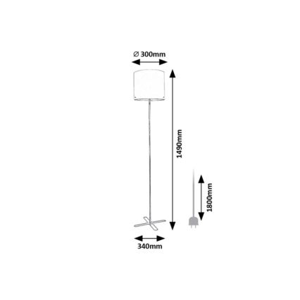 Rabalux - Lampadaire 1xE27/40W/230V blanc/noir