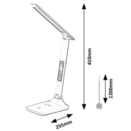 Rabalux - Lampe de table à intensité variable avec écran LED/5W/5V 3000-6000K