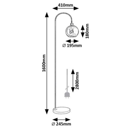 Rabalux - Lampadaire 1xE27/40W/230V