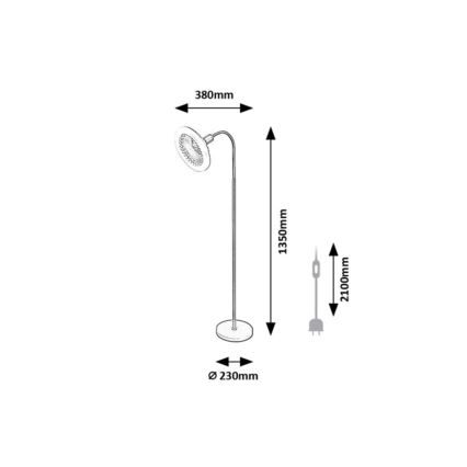 Rabalux - Lampadaire LED dimmable avec ventilateur 1xE27/16W/230V 3000-6500K