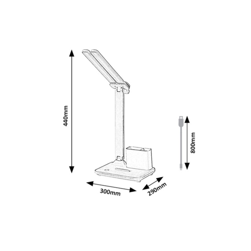 Rabalux - Lampe de bureau tactile à intensité variable LED/5W/5V 3000/4000/6500K