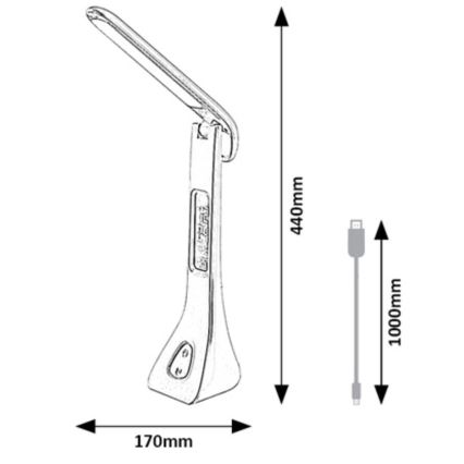 Rabalux - LED dimbare bureaulamp met display LED/7W/5V 4000K zwart