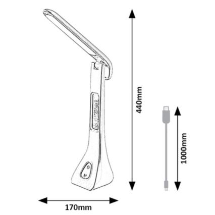 Rabalux - LED dimbare bureaulamp met display LED/7W/5V 4000K wit