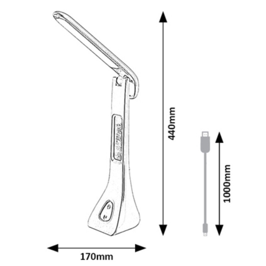 Rabalux - Lampe de table à intensité variable avec écran LED/7W/5V 4000K blanc