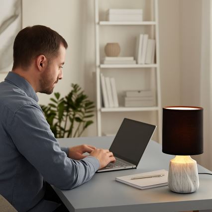 Rabalux - Tafellamp 1xE14/40W/230V zwart/marmerdecor