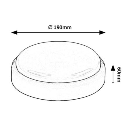 Rabalux - LED Plafondlamp voor buiten LED/15W/230V IP54 zwart