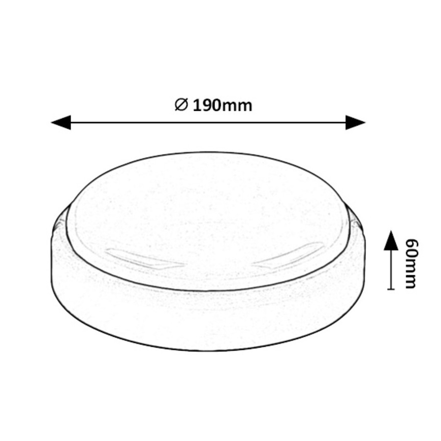 Rabalux - LED Plafondlamp voor buiten LED/15W/230V IP54 zwart