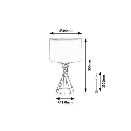 Rabalux - Tafellamp 1xE27/40W/230V zwart
