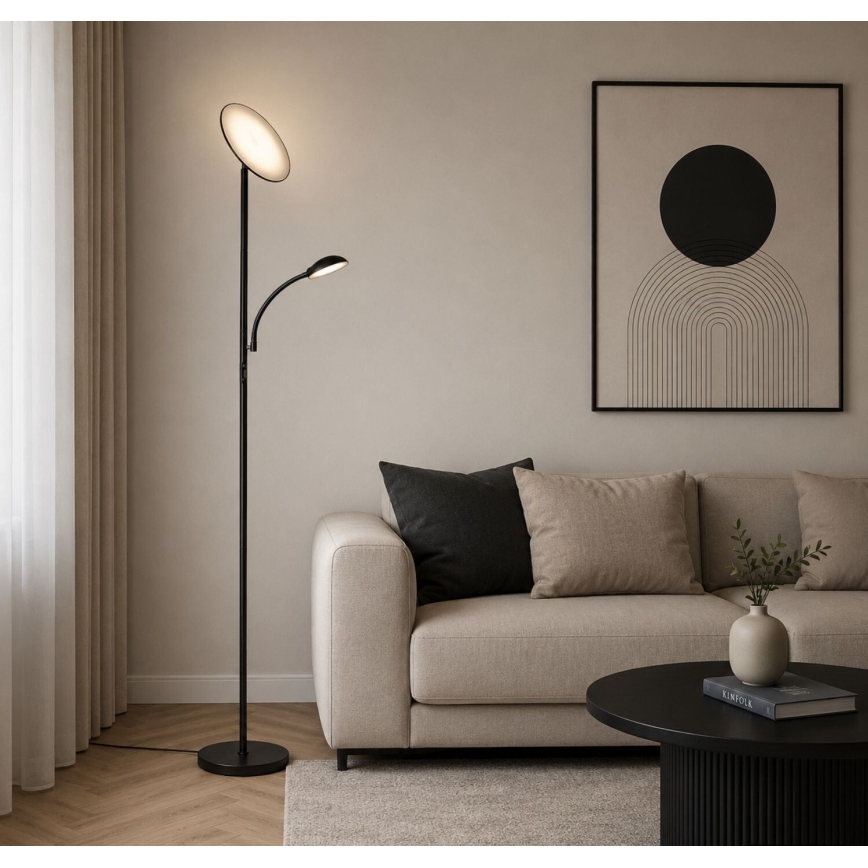 Rabalux - Lampadaire LED à intensité variable LED/23W/230V 3000/4200/6500 noir