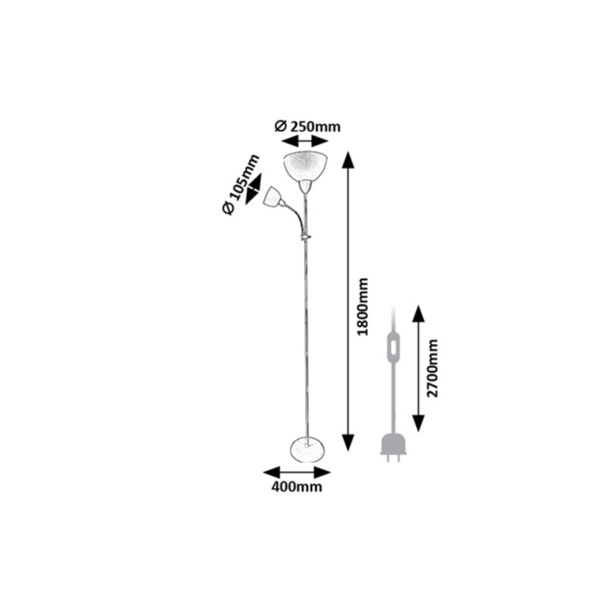 Rabalux - Vloerlamp 1xE27/60W/230V + 1xE14/25W beige