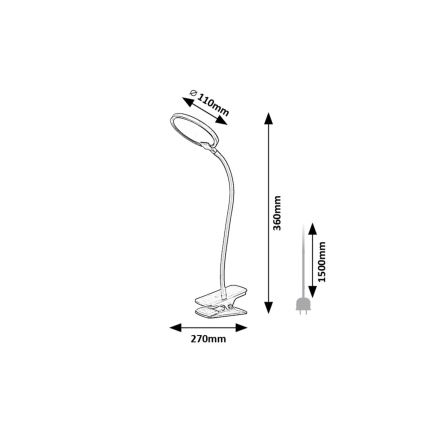 Rabalux - Lampe de table à intensité variable avec pince LED/7W/230V 3000K