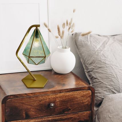 Rabalux - Tiffany glas-in-lood tafellamp 1xE14/40W/230V goud/blauw