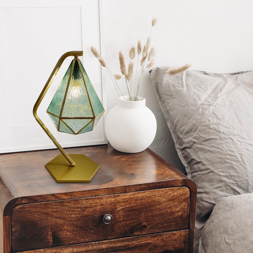 Rabalux - Tiffany glas-in-lood tafellamp 1xE14/40W/230V goud/blauw
