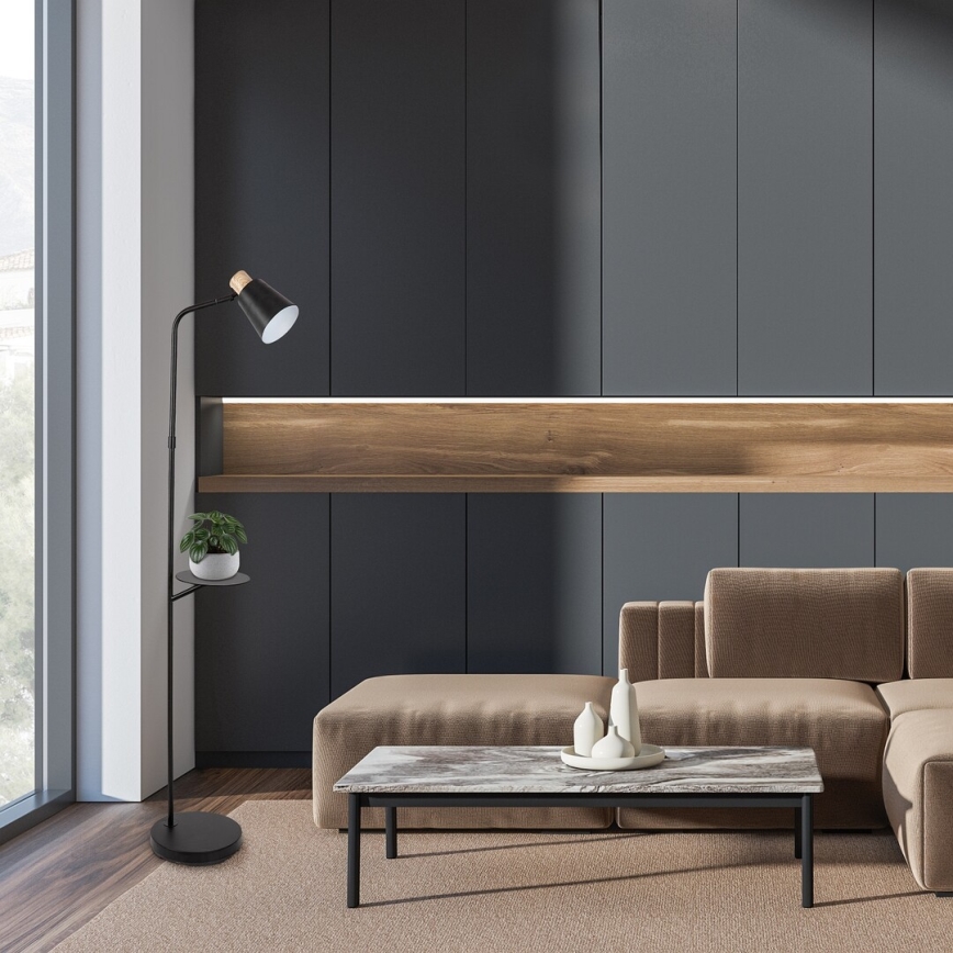 Rabalux - Staande Lamp met een plank 1xE27/40W/230V zwart