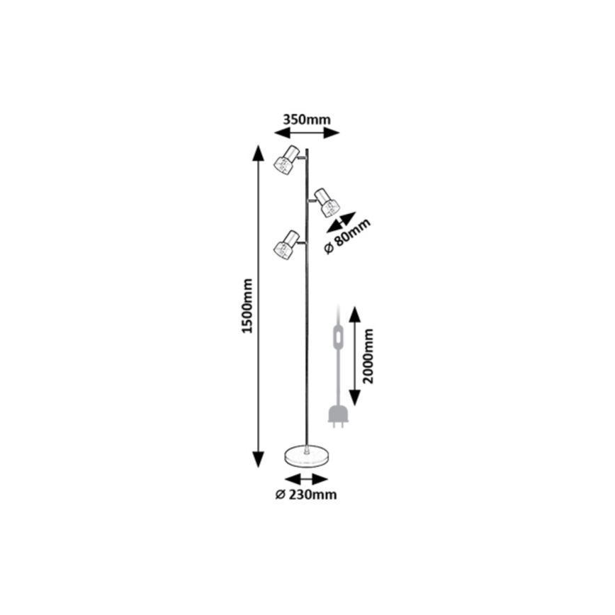 Rabalux - Lampadaire 3xE14/15W/230V