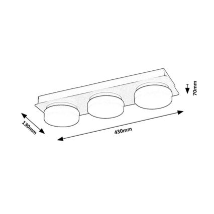 Rabalux - LED Plafondverlichting badkamer 3xLED/6W/230V IP44 zwart