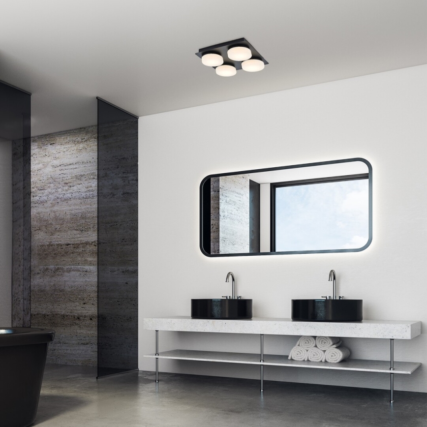 Rabalux - LED Plafondlamp voor Badkamer 4xLED/5,2W/230V IP44 zwart