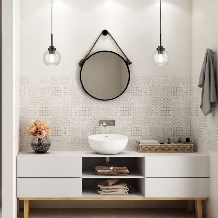 Rabalux - Bathroom Hanglamp aan een touw 1xE27/15W/230V zwart IP44