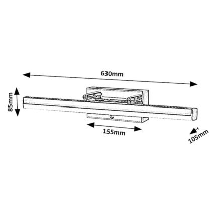 Rabalux - LED Dimbaar aanraken spiegel verlichting LED/20W/230V IP44 3000/4000/6000K 63 cm