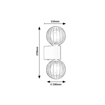 Rabalux - Applique murale salle de bain 2xG9/3,5W/230V IP44 noir