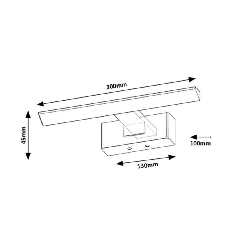 Rabalux - Éclairage LED pour miroir de salle de bains, 6W/230V, IP44, 30 cm, chrome brillant