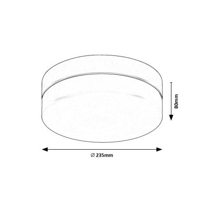 Rabalux - LED Badkamer plafondlamp LED/15W/230V IP44 4000K diameter 23 cm zwart
