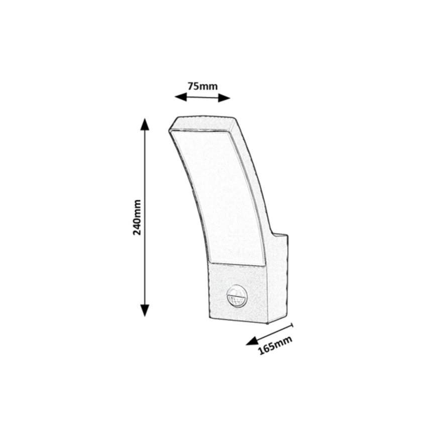 Rabalux -Applique murale d'extérieur avec un détecteur LED/12W/230V IP44