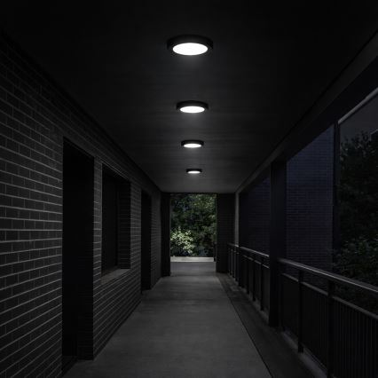 Rabalux - Plafonnier LED pour salle de bains, 24 W, 230 V, Ø 22 cm, IP44, noir