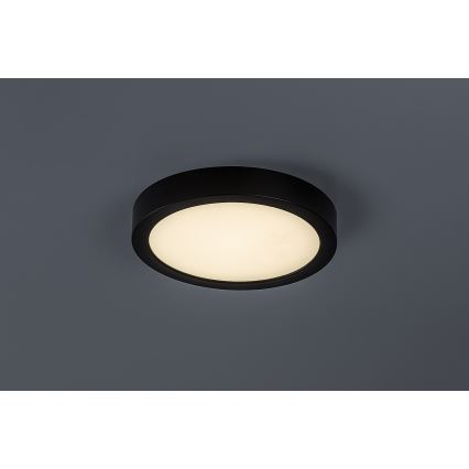 Rabalux - Plafonnier LED pour salle de bains, 24 W, 230 V, Ø 22 cm, IP44, noir