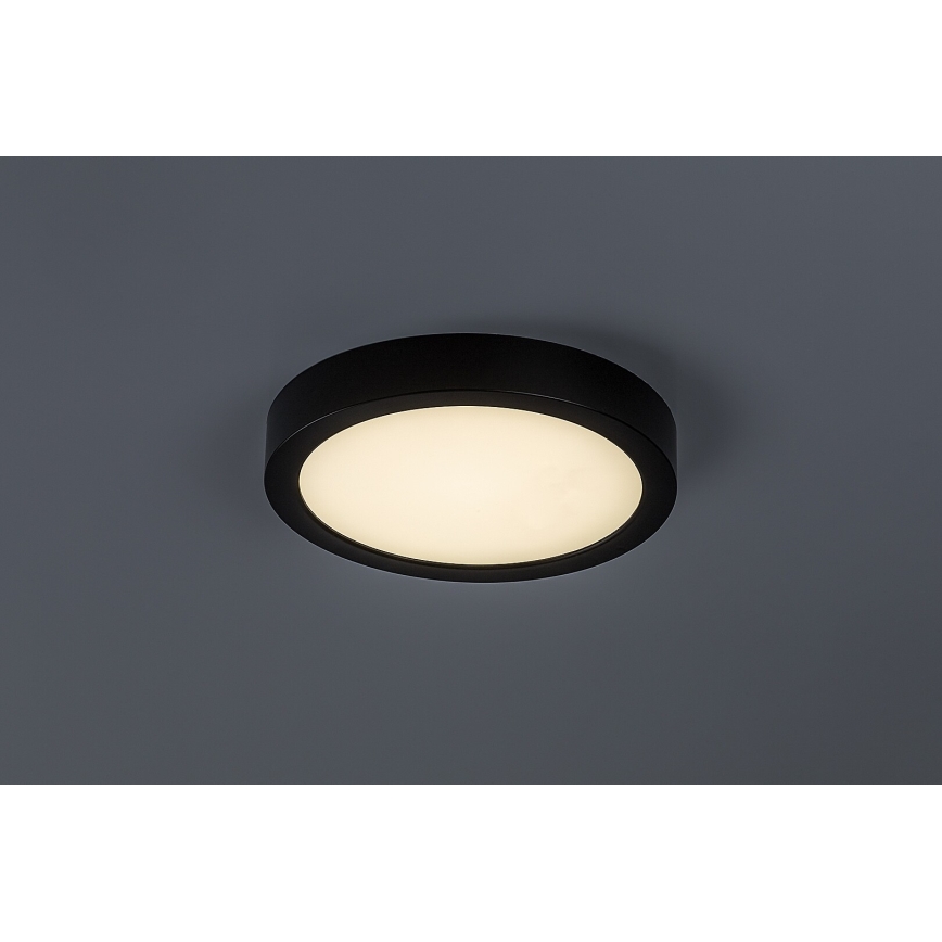 Rabalux - Plafonnier LED pour salle de bains, 24 W, 230 V, Ø 22 cm, IP44, noir