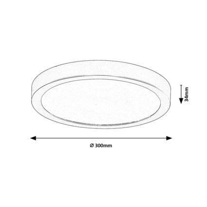 Rabalux - LED plafondlamp voor de badkamer LED/30W/230V Ø 30 cm IP44 zwart