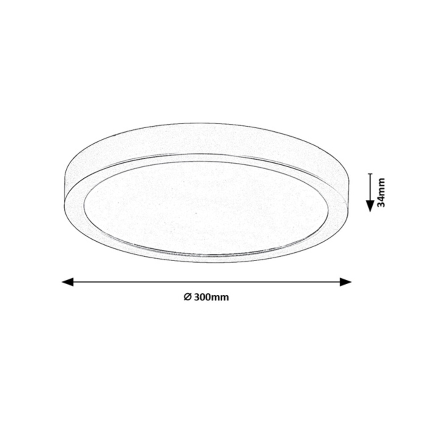 Rabalux - LED plafondlamp voor de badkamer LED/30W/230V Ø 30 cm IP44 zwart